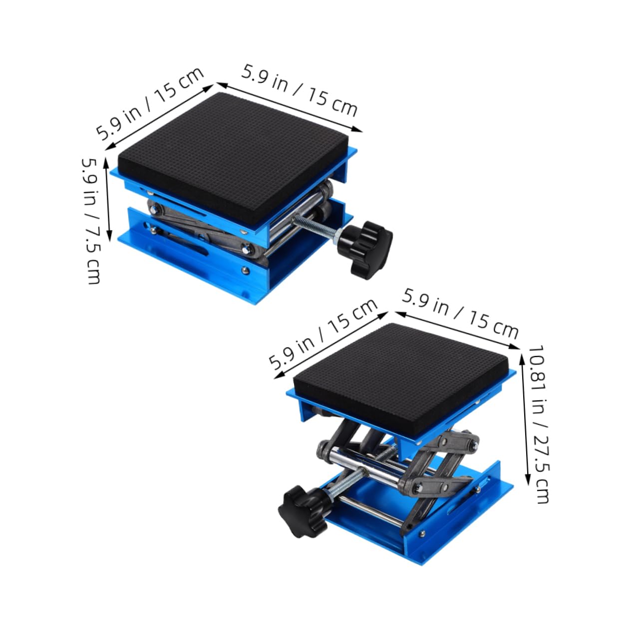 STOBAZA Aluminum Lab Jack Stand Xcm Support Stand Kg Capacity - Cm Height Adjustment Shockproof Sponge