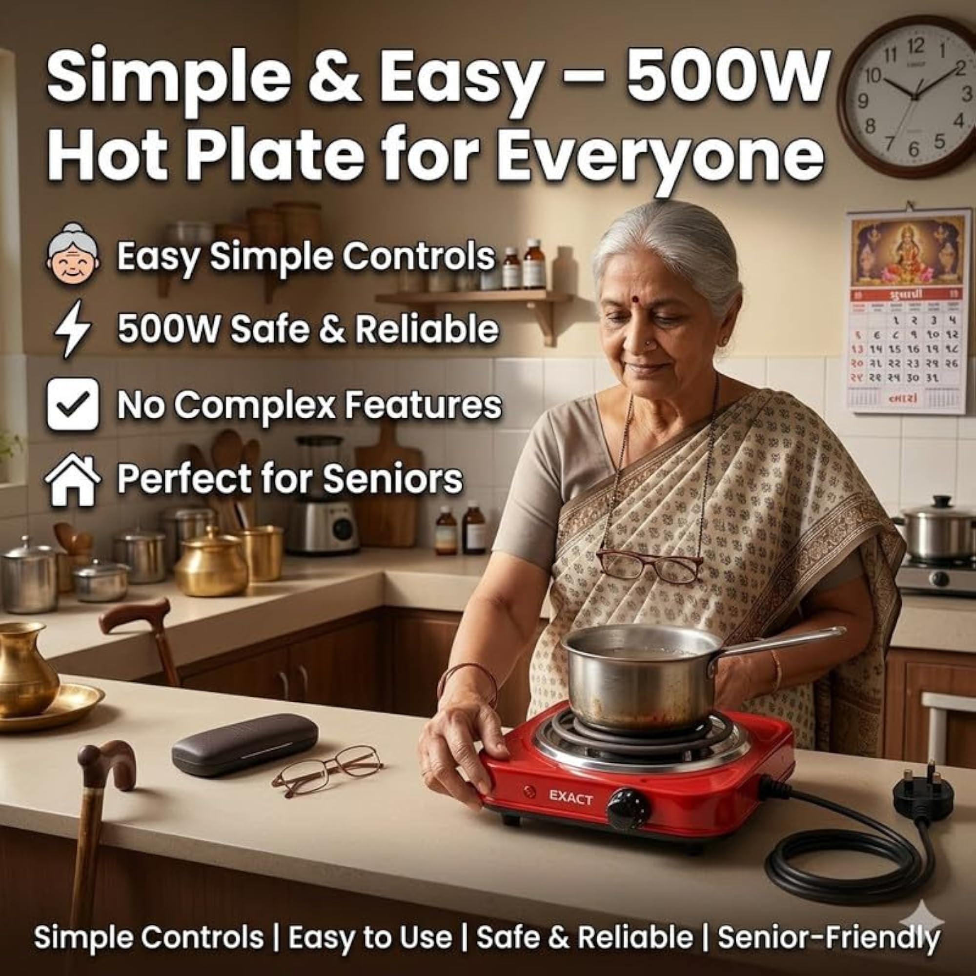 Electric Hot Plate 500W Portable Single Burner Cooktop