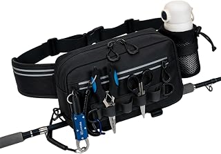 Fishing Waist Pack with Rod Holder, Waterproof Tackle Fanny Pack