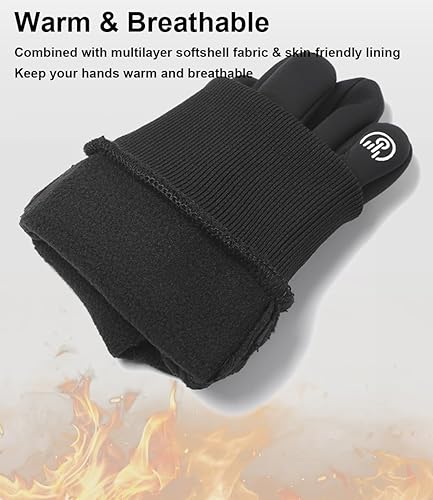 Miniatura 6 de Guantes de invierno con pantalla táctil para hombres y mujeres, para correr, ciclismo, conducción, guantes cálidos en clima frío para ciclismo,