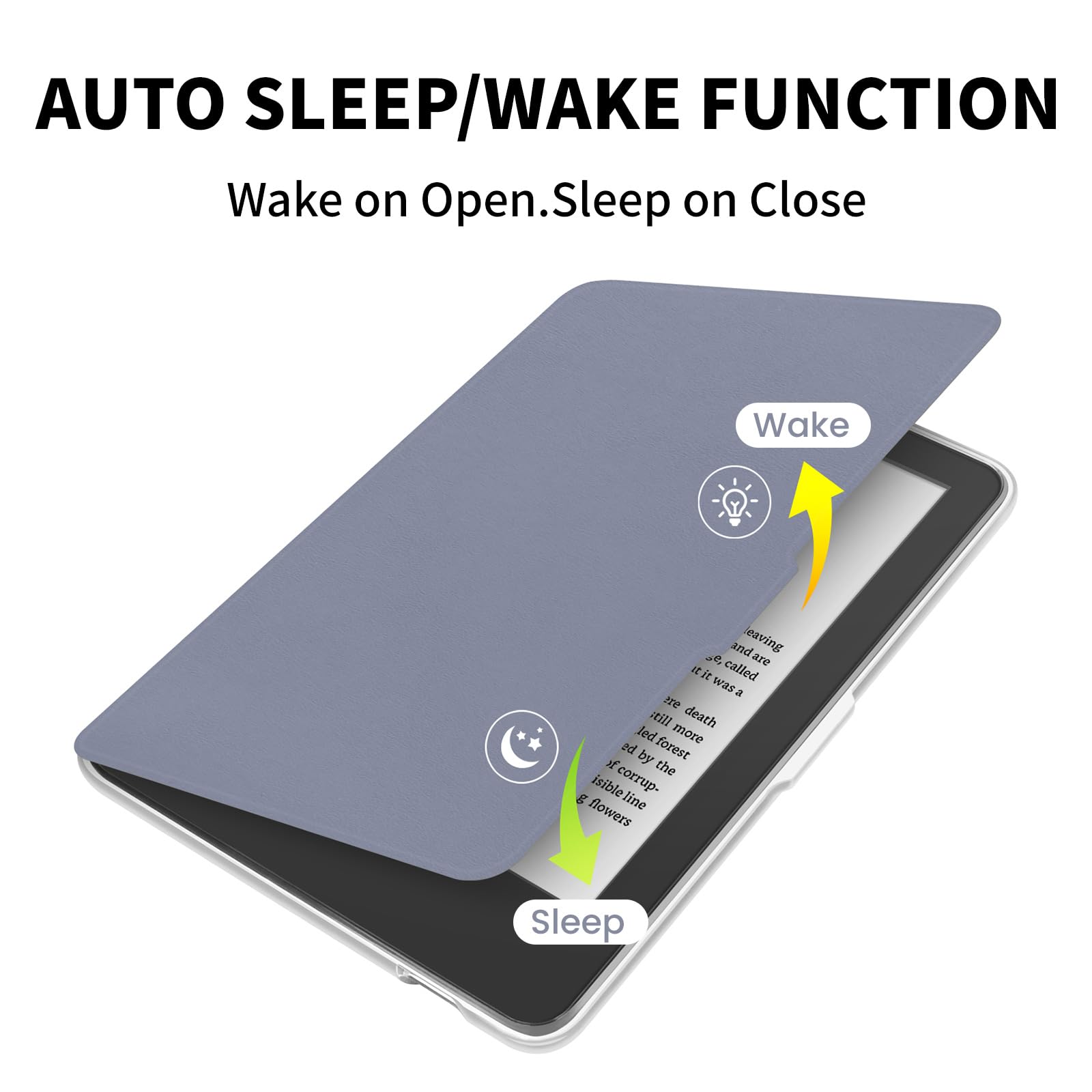 Custodia per Kobo Clara BW 2024 da 6 pollici, ultra trasparente, morbida e flessibile, in TPU trasparente, con funzione Sleep/Wake automatica, per Kobo Clara BW, grigio scuro