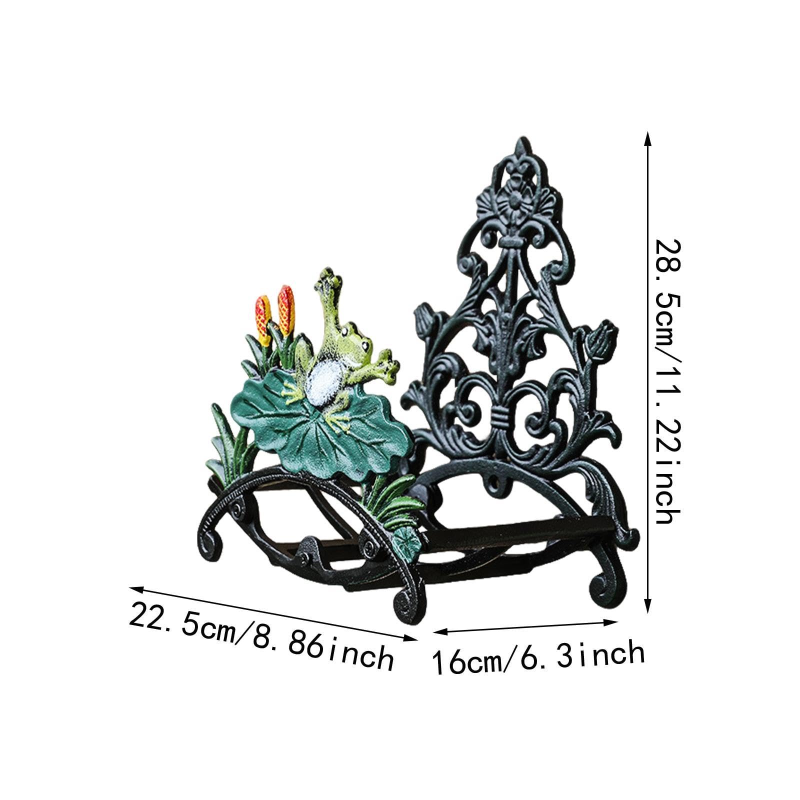 Soporte para Manguera de Jardín Organizador Colgante de Hierro Resistente con Gancho Decorativo Montaje en Pared Adecuado para Jardines Balcones, 22.5 cm x 16 cm x