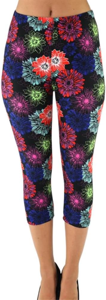 Women's Stretch Control Seamless Basic Footless Crop Capri Leggings High Waist