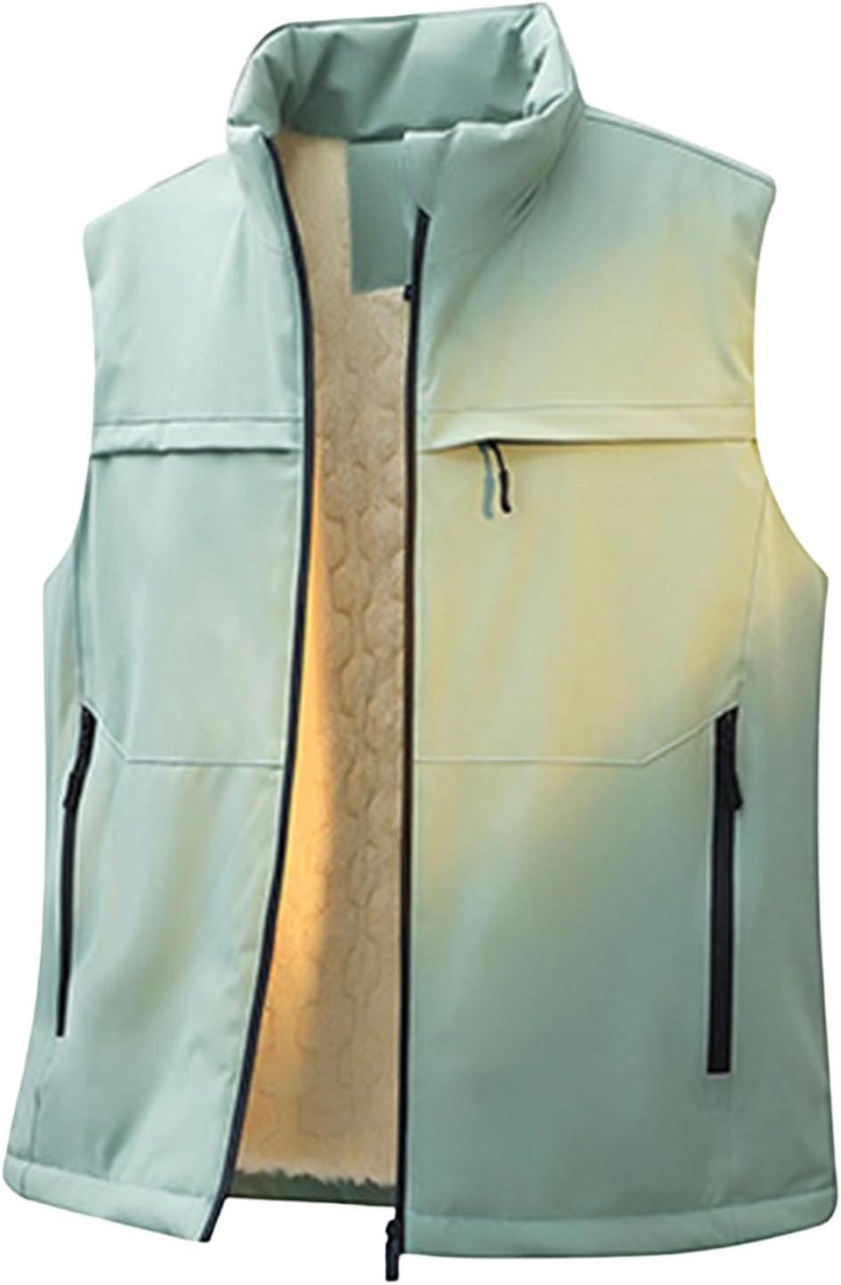 Men's Casual Outerwear Vest Lightweight Zip Up Sleeveless Jacket Outdoor Work Hiking Travel Golf Vests with Pockets