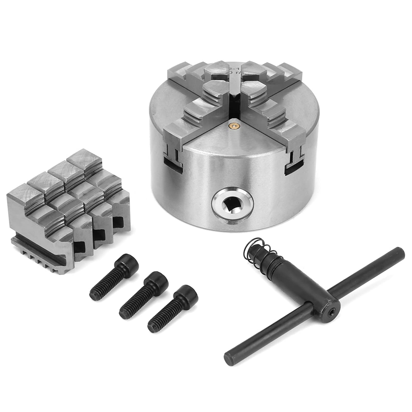 FTVOGUE Portabrocas de Torno Autocentrante de 4 Mordazas de 100 Mm para