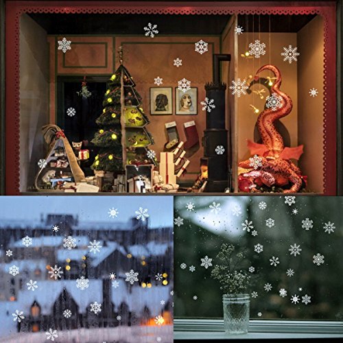85 Snowflake Window Clings Christmas Window Decorations 34 Different Snowflakes by NICEXMAS