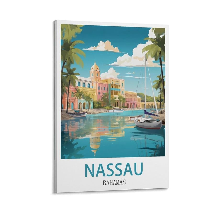 Amazon.com: CXHNOGX Nassau Bahamas Vintage Travel Poster
