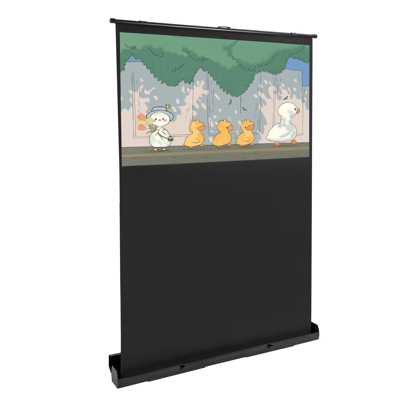 Schermo di proiezione portatile da 60" 133 x 75 cm Full HD 3D portatile per proiettore da pavimento pieghevole - Schermo bianco opaco 16:9 (133x75 cm) con maniglia