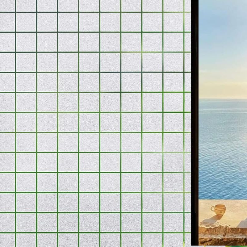 Image of Window Glass Film for Privacy, Self Adhesive Window Sticker, Sun Blocking Sticker Frosted Glass Film for Windows, bathrooms, Office Cabins, Living Rooms - Frosted Box, 24 X 200 Inchs