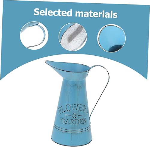 Miniatura 9 de Yardwe Jarrones de lata para flores, decoración de mesa, soporte de flores para boda, jarra de leche de metal, maceta de granja, jarrón galvanizado,