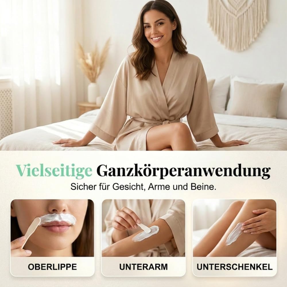 Enthaarungscreme Körper 150g,Sanfte Haarentfernungscreme mit Kokosöl,Schmerzfreie Haarentfernung Ohne Stoppeln,Haarentfernungscreme für Damen und Herren (3 Pcs)