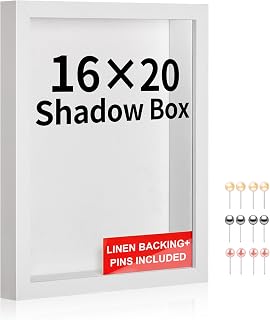 16x20 Large Shadow Box Frame with Thickened Acrylic Panel & Pins