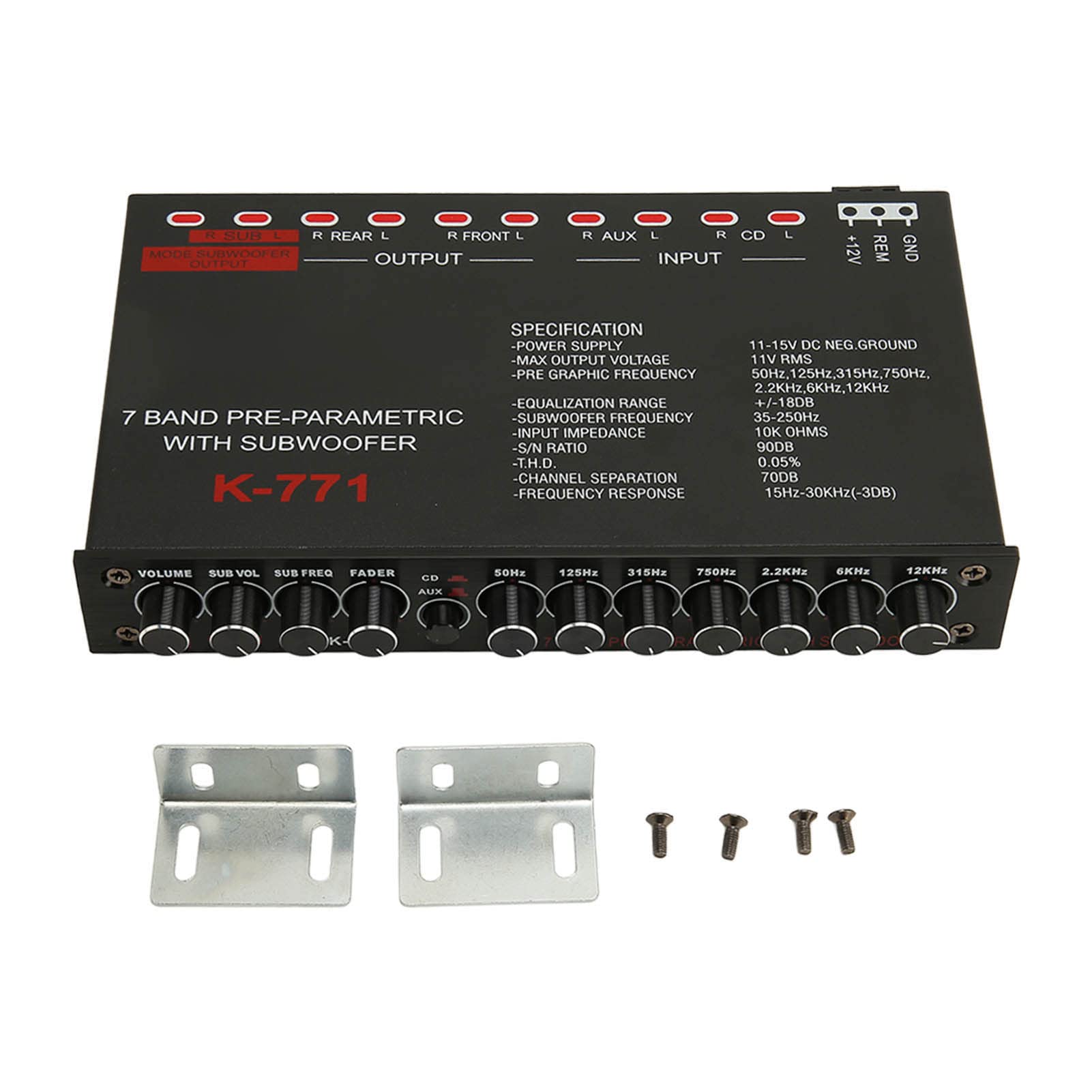 Ejoyous Égaliseur Audio de Voiture 7 Bandes, Sortie RMS 11 V