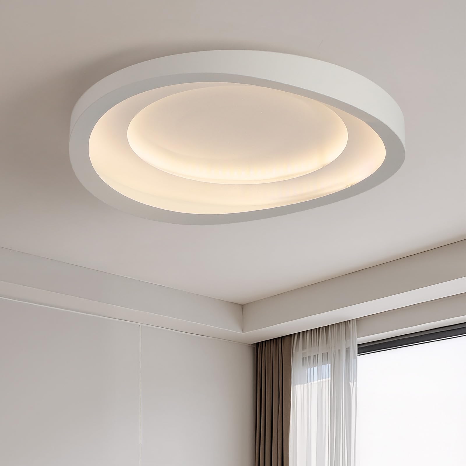 Plafonnier Salon,40cm Luminaire Plafonnier Chambre Dimmable