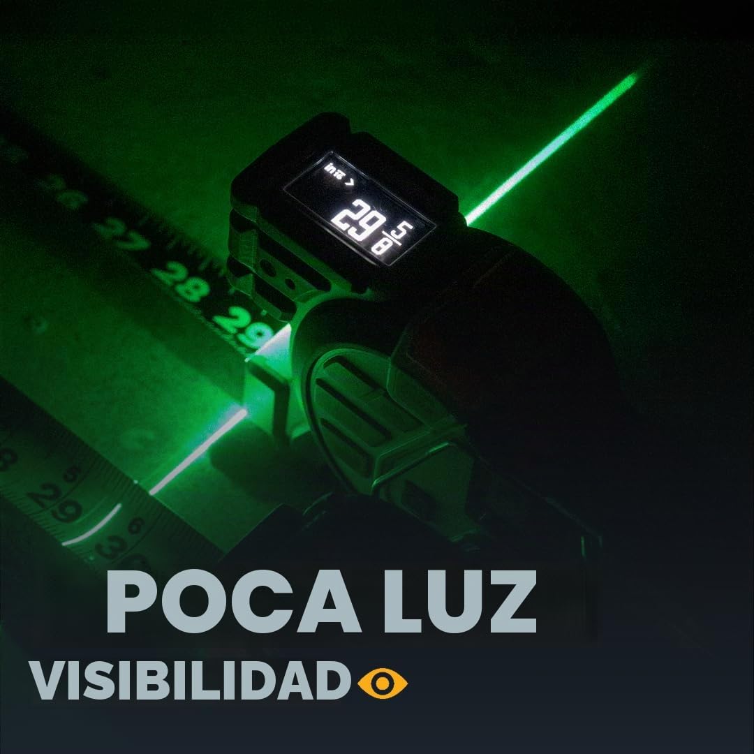 REEKON T1 Tomahawk - Cinta métrica digital – Herramienta de medición precisa profesional, láser verde, lista de medición de papel electrónico, medidas compartidas a través de Bluetooth, cuchillas