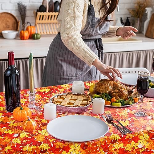 Nappe rectangulaire imperméable orange pour protéger la table de fête d'automne