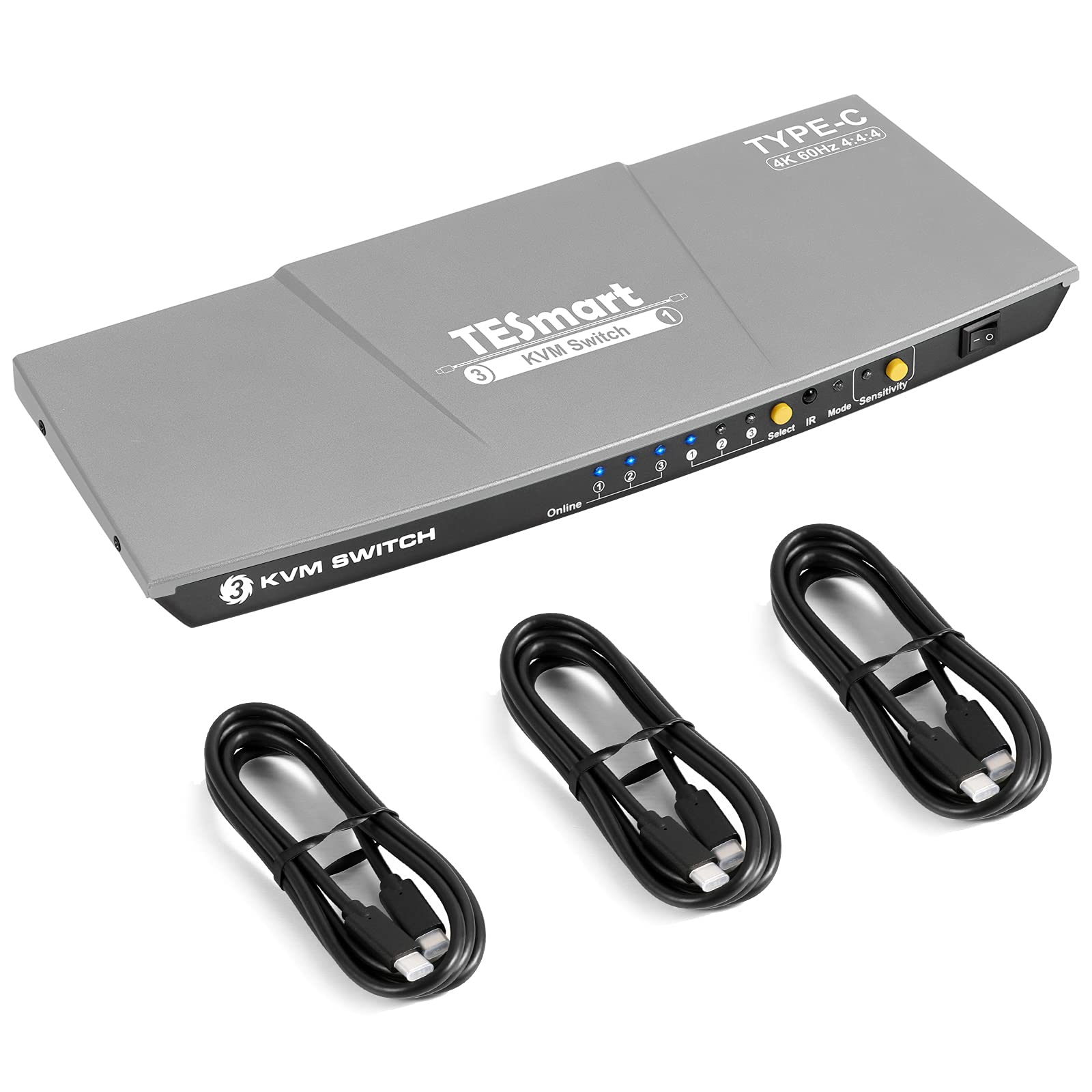 Amazon.co.jp: TEsmart type-c 3入力1出力KVM スイッチUSB2.0 USB-C