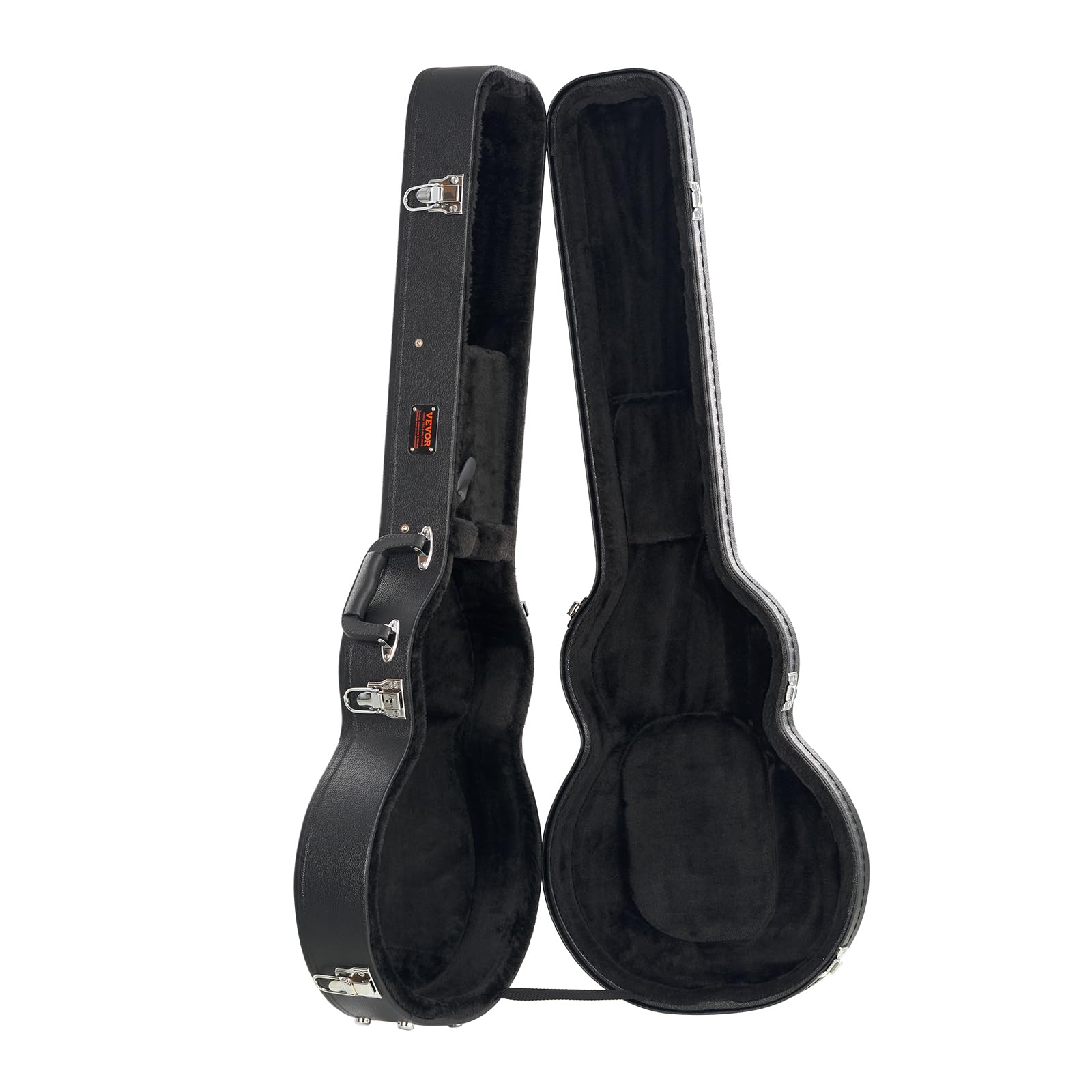 VEVOR Custodia Rigida per Chitarra Elettrica, Custodia Rigida Forma di Zucca 1100 mm, con Chiavi di Chiusura Maniglia Fodera Morbida Custodia Resistente all'Acqua per Chitarre LES Paul 1100 mm Nero