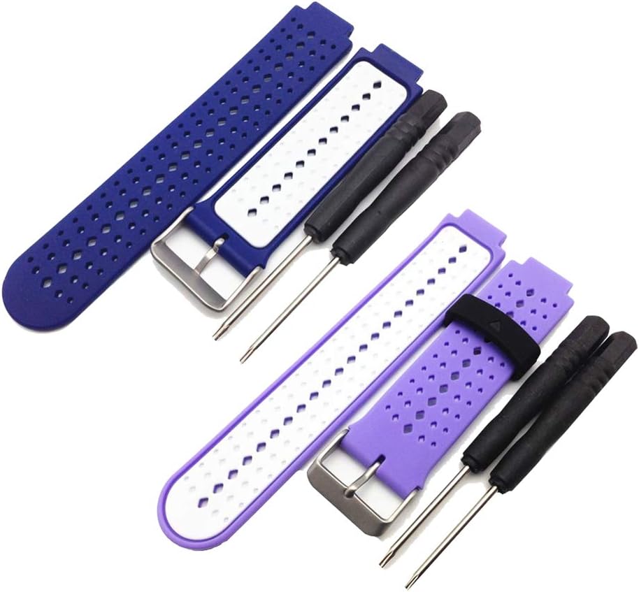 Bands Compatible with Garmin Forerunner 220 230 235 630 620 735 Approach S20 S6 S5 Bands Silicone Breathable Bracelet Strap Watch Bands for Forerunner 735xt Approach S20 S6 S5 Smartwatch (2Pack)