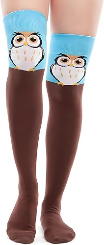 Canboli - Divertidos calcetines locos por encima de la rodilla y lindos calcetines inapropiados regalos novedosos para mujeres y adolescentes talla