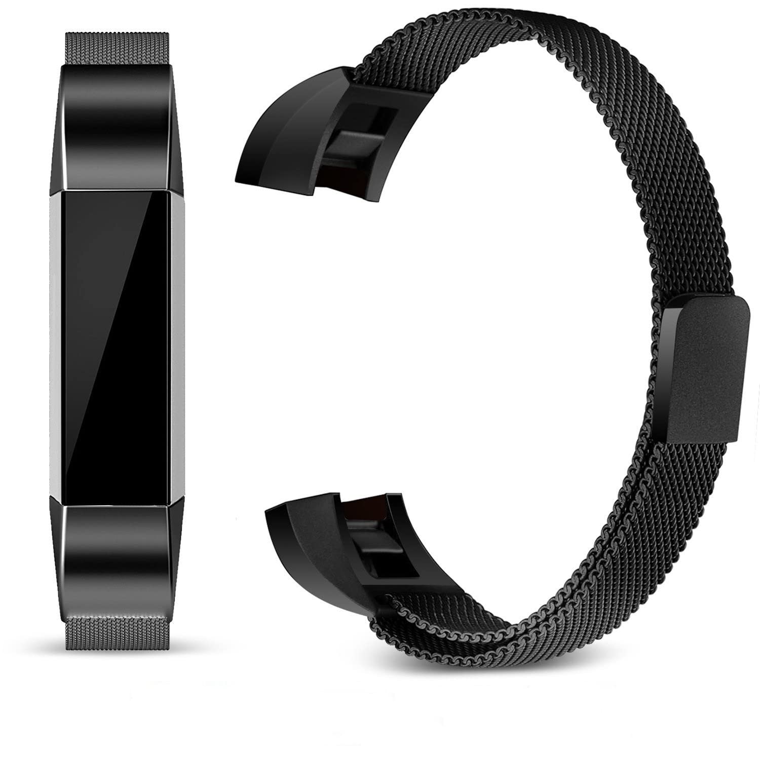 eWINNER Smart Watches Band Magnetic Closure Milanese Strap Watch Band Wrist Strap For Fitbit Alta HR Tracker (Black)