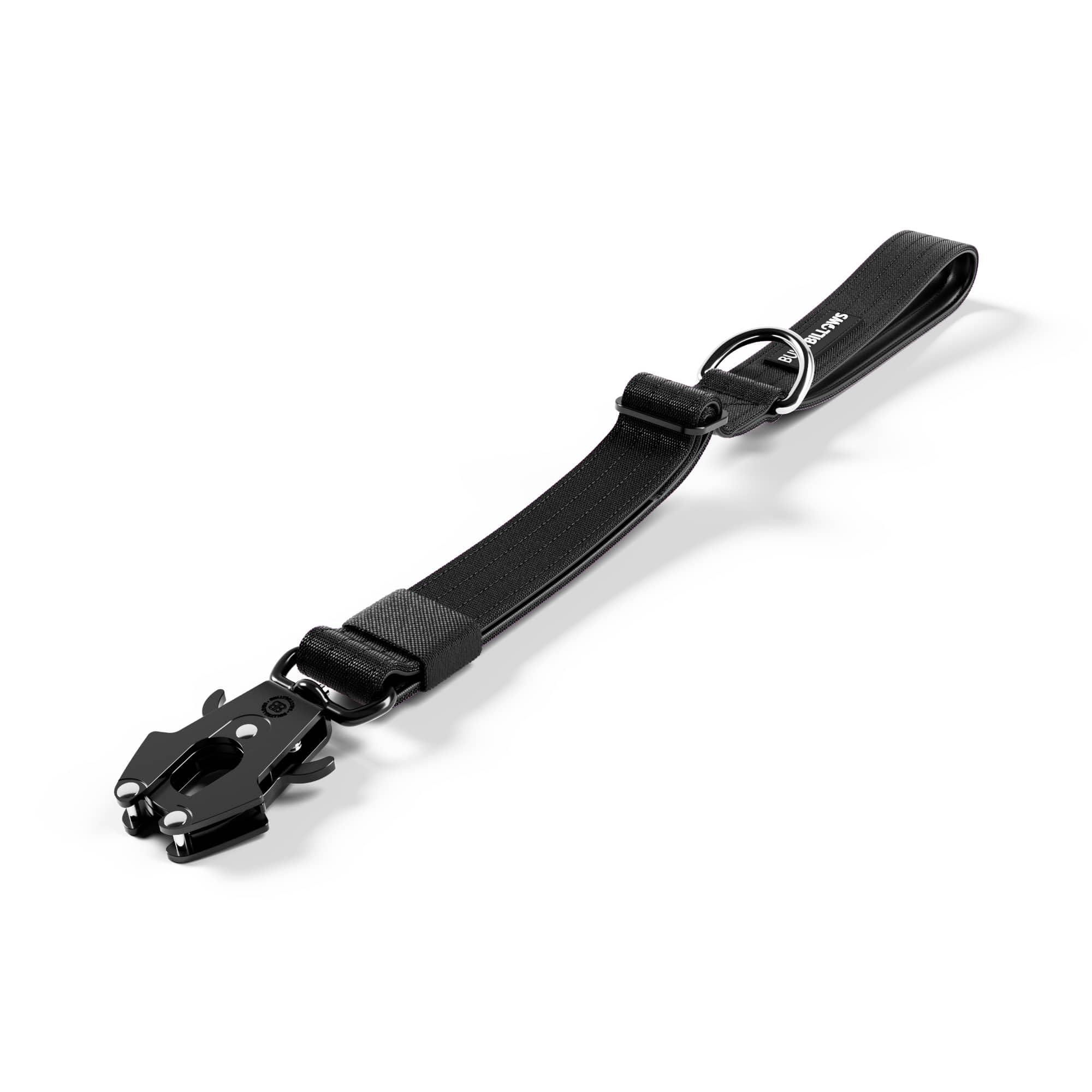 BullyBillows Traffic Dog Lead | Short Handle for Tight Control and Safety | Padded, Robust and Ideal for Car and Walks (Black)