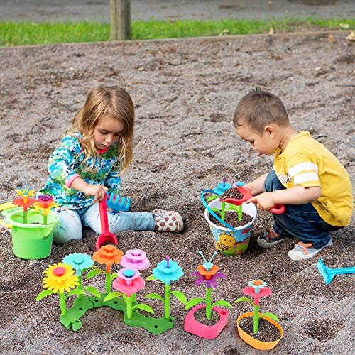Victostar Flower Building Toy Garden Building Blocks Toy Set for Kids, 98 PCS Educational Toy Creative Playset for Age 4,5,6,7 Year Old Gifts