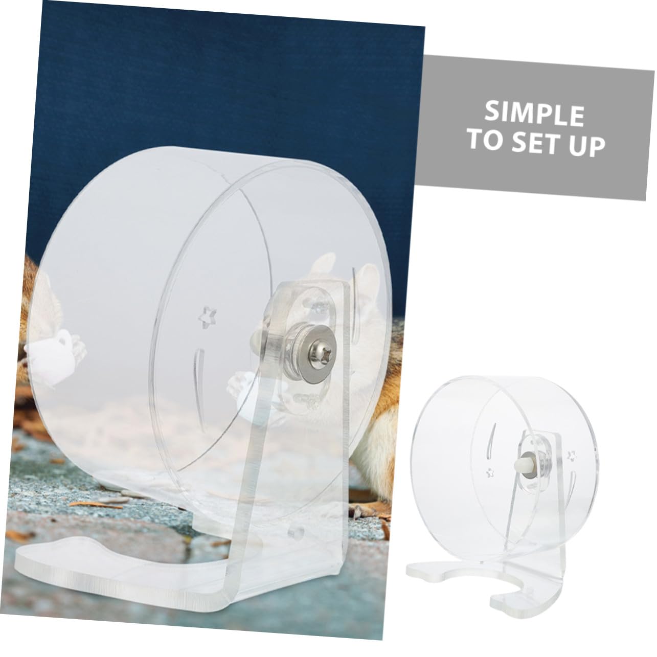 ERINGOGO Rueda de Ejercicio para Hámster Transparente Soporte Silenciosa y Duradera para Pequeños Roedores Fácil Instalación y Diseño Resistente para Jaulas Pequeñas