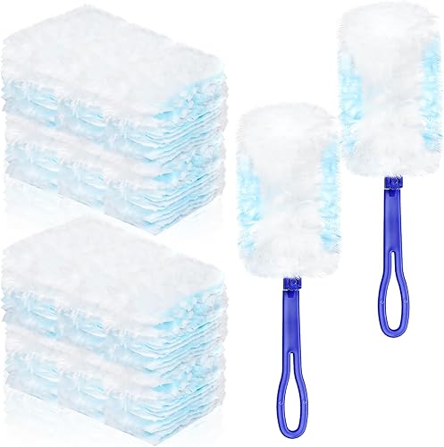60 piezas de repuesto electrostático esponjoso para limpieza, repuesto desechable a granel con 2 asas para el hogar, oficina, persianas de techo,