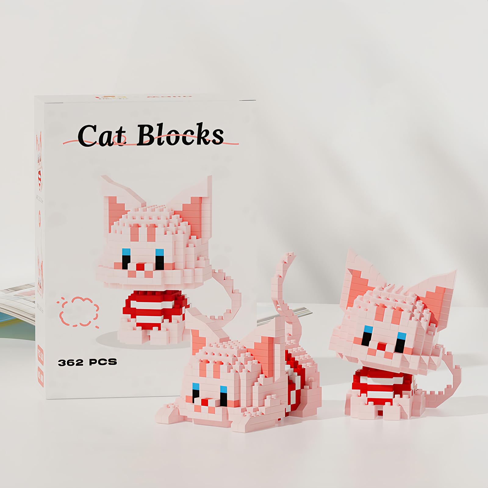 NOOLY Animal Micro Building Blocks Set Mini Cat Building Toy Bricks Kits for Adult and Kids WKLJM-09 (2 in 1 Sphynx cat,362PCS) - Image 3