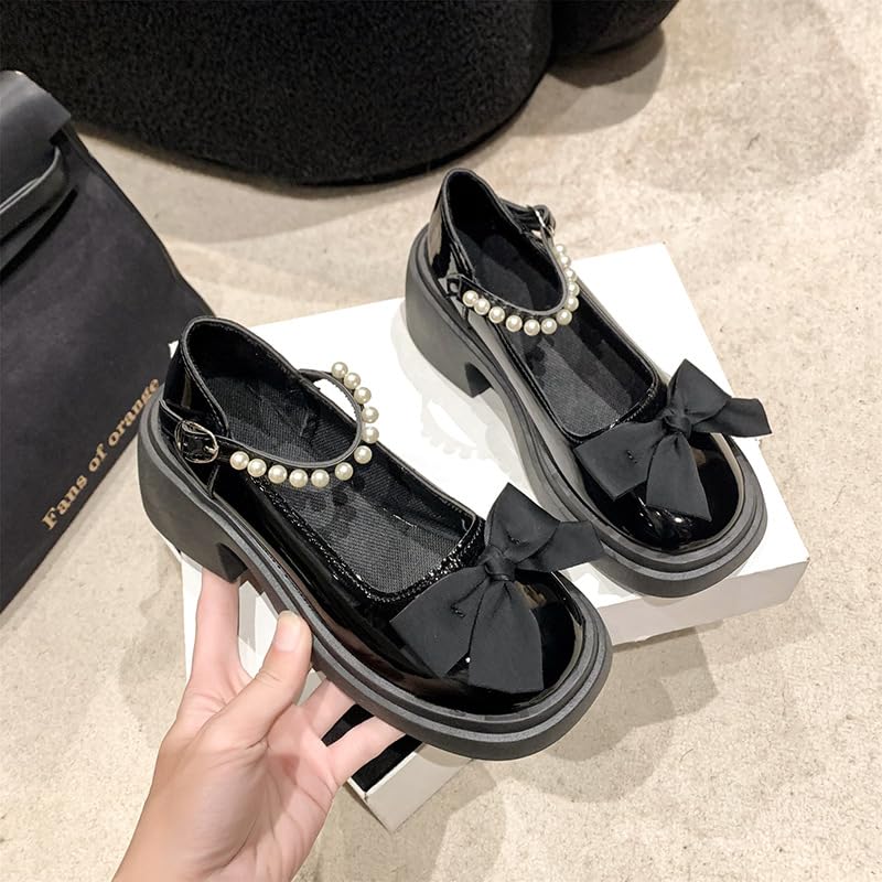 Emo Shoes, Y2K Grunge Cute Sandals Women, Bows Mary Jane Loafers Lolita Fashion Dressy Casual Comfy Platform Chunky Goth Kawaii, Gifts for Daughter Granddaughter Back to School Shoes for Teen Girls3