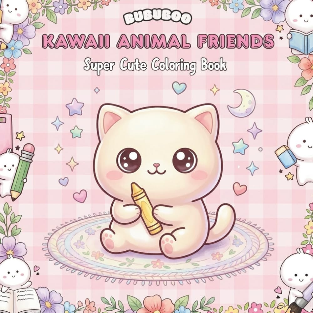 Kawaii Animal Friends: Super Cute Coloring Book For Children and Adults