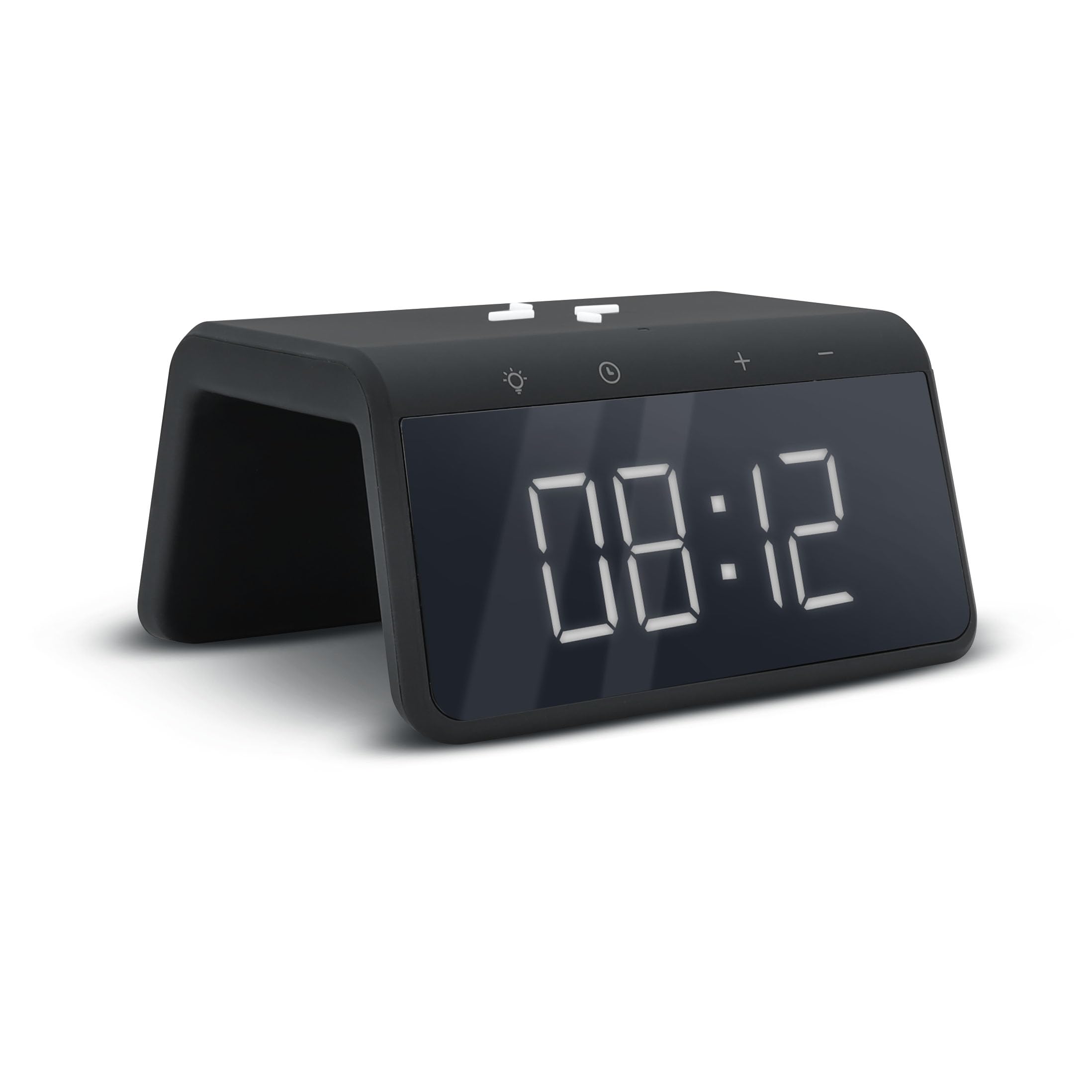 Mooov 477358 Midnight - Reloj Despertador con Cargador de inducción (15 W, Carga inalámbrica), Color Negro