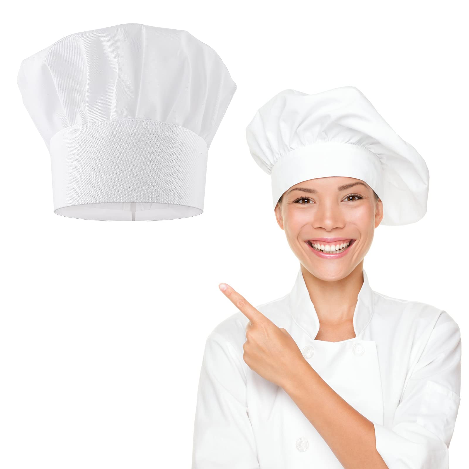 Unisex Chef Hat Cotton Gastro Hats Chef Hat Unisex Adult Mushroon Design Adjustable Kitchen Uniform Cap for Baking Party Cooking Restaurant