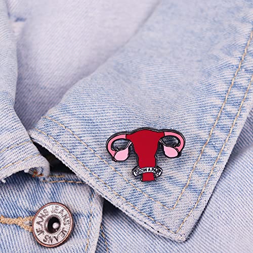 Image of GuDeKe Woemen Pin Feminist Uterus Balls Courage Brooch Cute Funny Pins Gifts Brooches