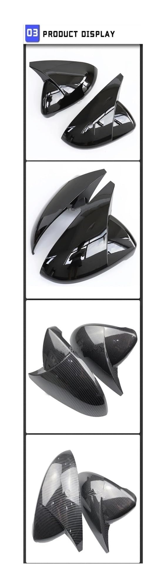 Osłony do lusterek samochodowych Do Golfa MK7 7.5 Do GTI 7 7R Osłony lusterek samochodowych Osłony lusterek wstecznych Carbon Look Jasnoczarne 2 sztuki(Carbon Look Black)