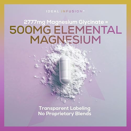Miniatura 4 de Voltage Elements Quelato de glicinato de magnesio 2777 mg - Promueve la relajación y el sueño profundo - Magnesio elemental 500 mg (240 cápsulas)