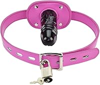 Vista 30 de YiFeng Consolador con cerradura Pene Boca Mordaza con bloqueo Bondage Correa de cuero en BDSM Juguete sexual para adultos (Largo)