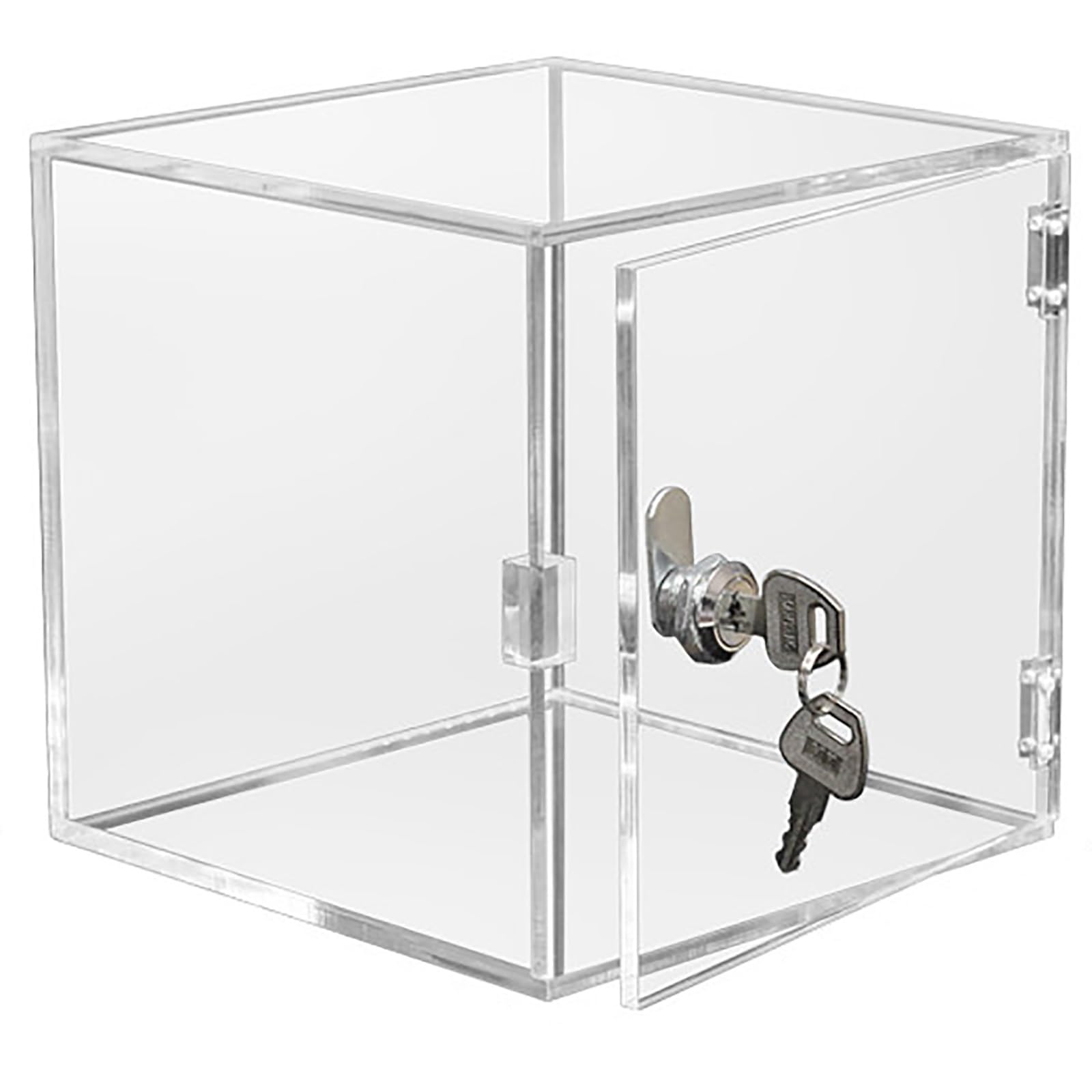 Clear Acrylic Collection Case Figurines Collectibles, Large Acrylic Organizer Box Display Case with Key Lock, Sturdy Cube Protection Showcase(16x16x20inch/40x40x50cm)