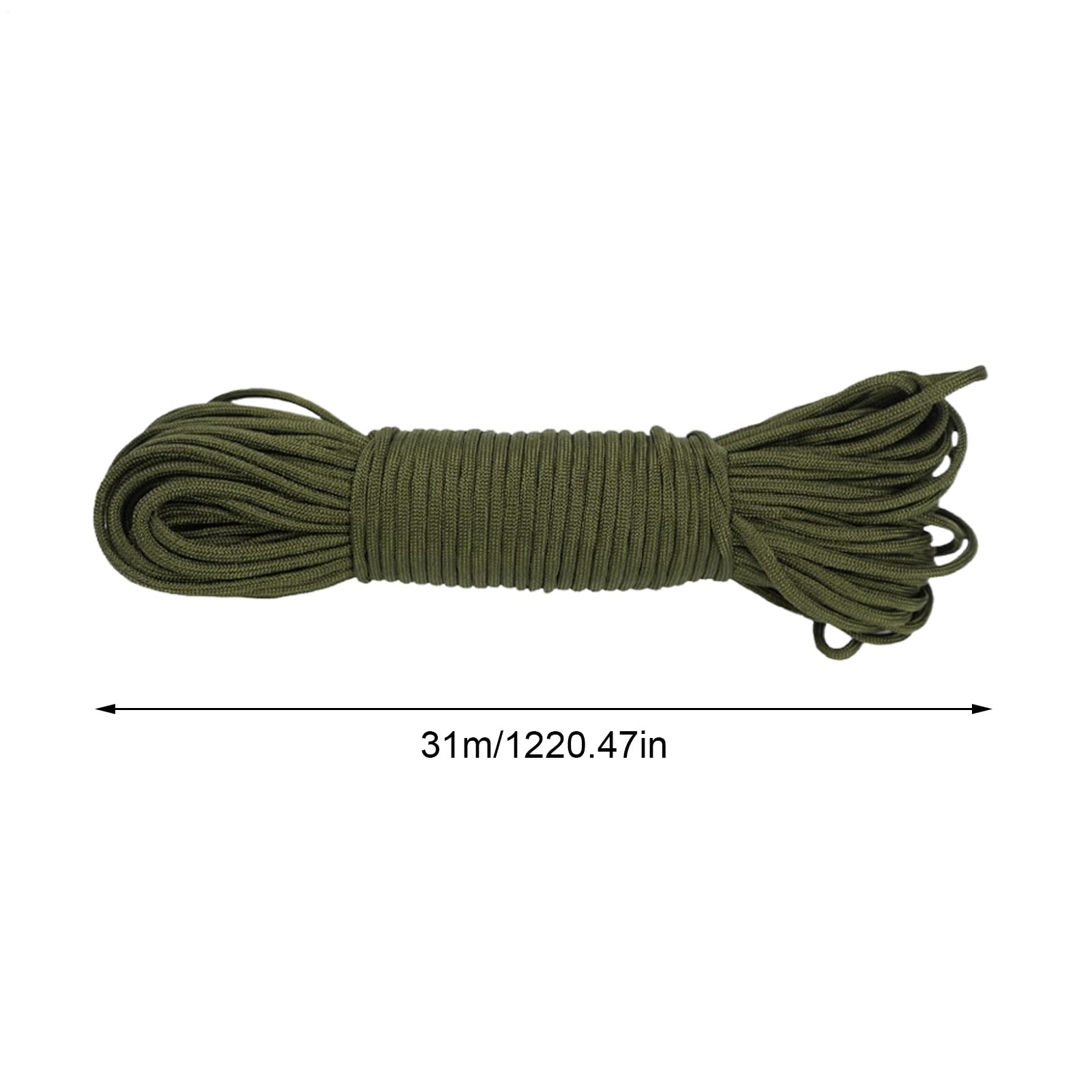 Cordino da paracadute | Corda per bracciale da 102 pollici | Cordino a righe in poliestere per la sopravvivenza | Corda di ricarica pesante elastica impermeabile per escursioni in campeggio
