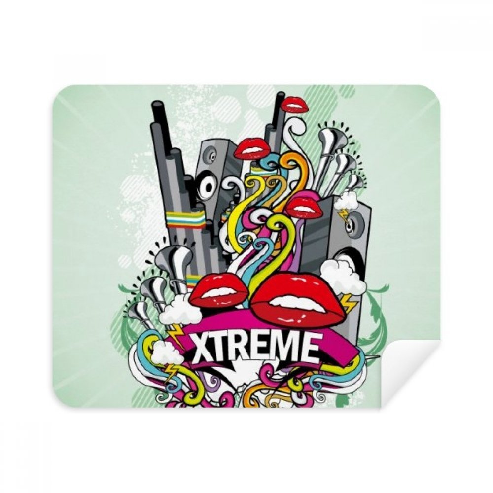 Graffiti Street Culture Colorful Mouth Stereo Cleaning Cloth Screen Cleaner 2pcs Suede Fabric