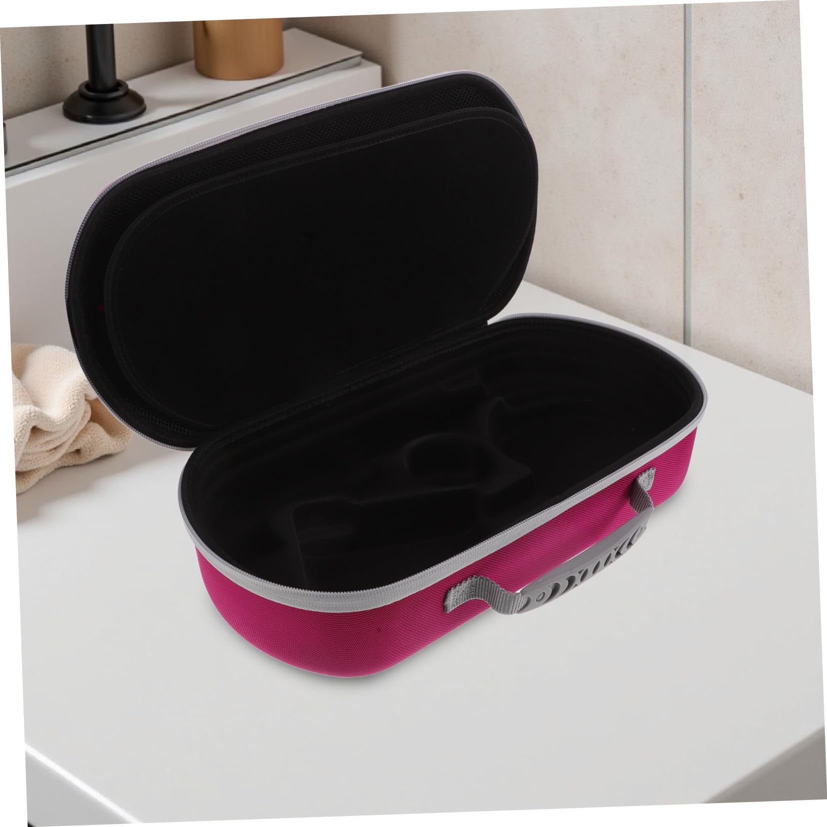 Beaupretty Custodia Protettiva per Asciugacapelli Borsa da Viaggio Compatta per Strumenti per Capelli Organizer Compatta e Resistente Porta Asciugacapelli e Accessori Rosa