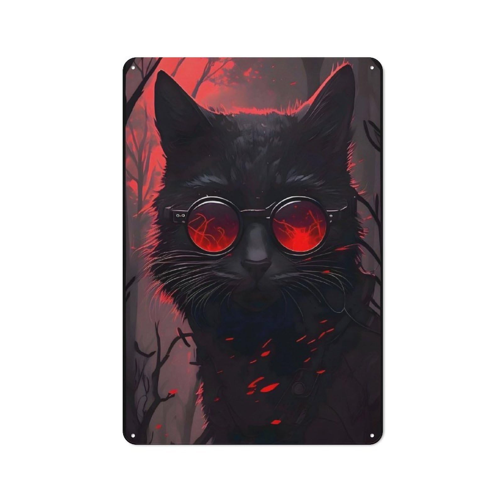 Vintage Future Cat Metal Plaque 30x20cm, Diner Style Decor for Coffee Bar, Kitchen, Bistro Or Tea Corner