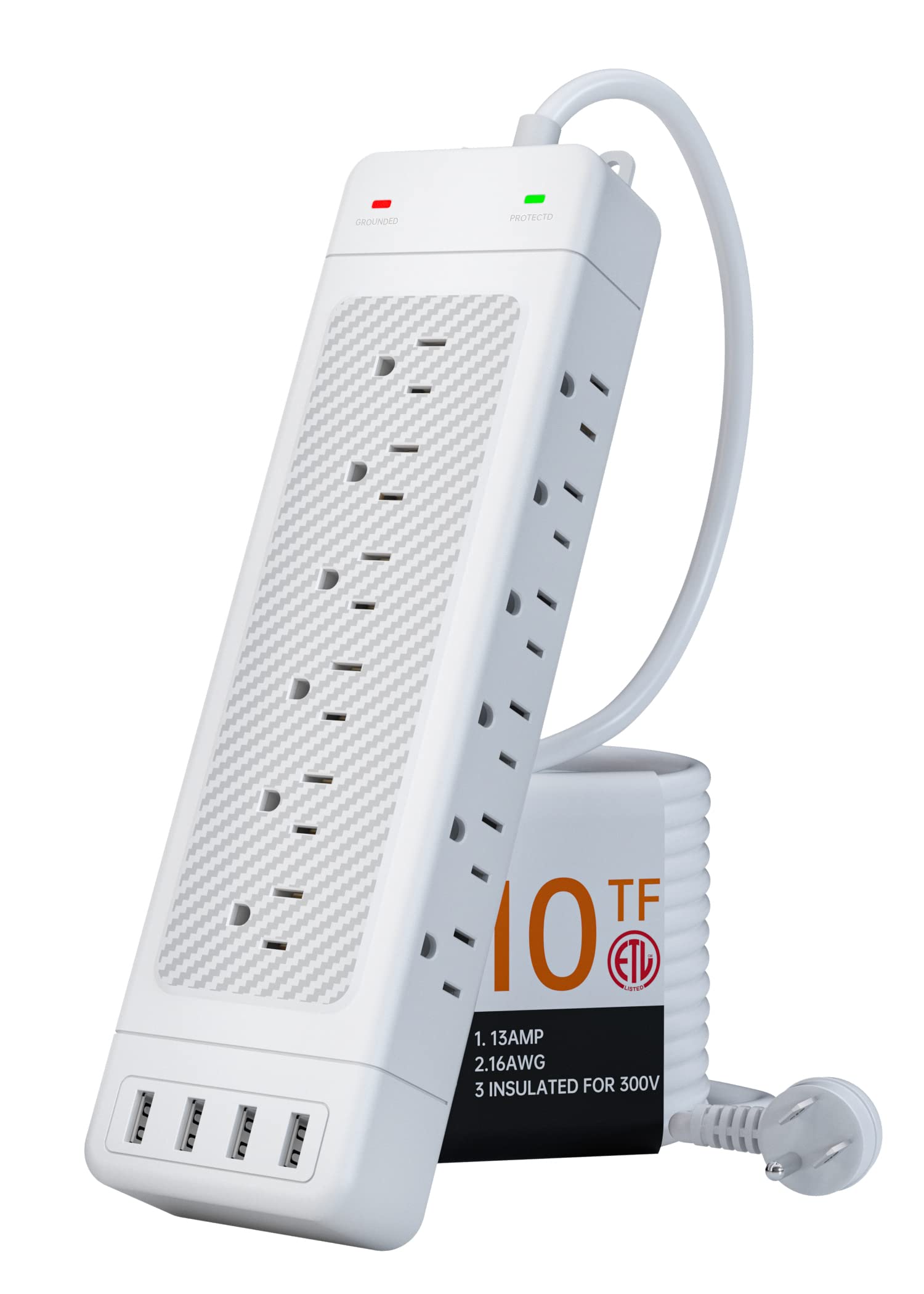Buy 18Outlet Power Bars with Surge Protector, Surge Protector Power Bar with USB Ports and 10ft
