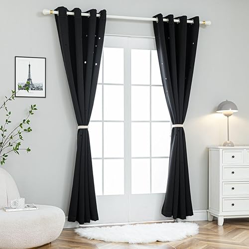 Miniatura 8 de Anjee Cortina opaca con diseño de estrellas.