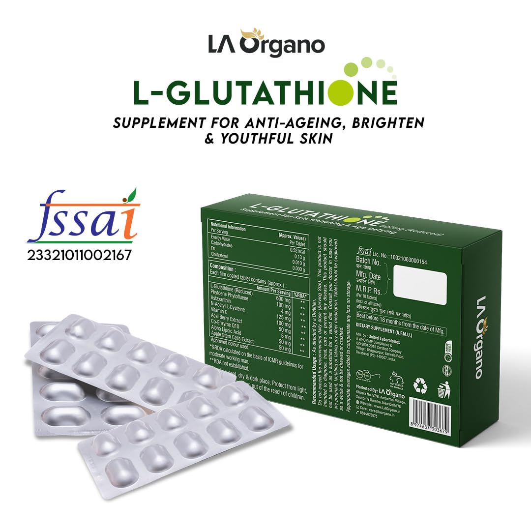l glutathione india Buy L-Glutathione, Vitamin-C and Alpha Lipoic Acid Tablet at Best Price from Manufacturer and Supplier LA Organo L Glutathione Tablets