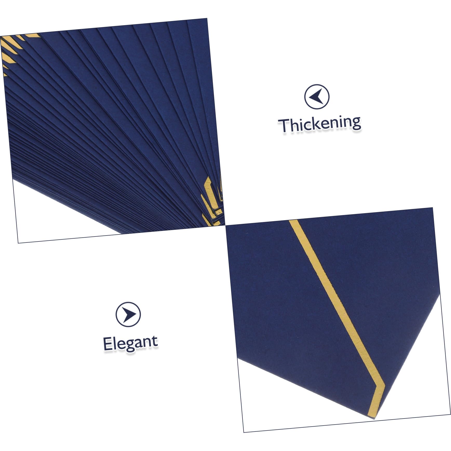 Buste V-flap 50 Pezzi in Carta con Bordo Oro per Inviti