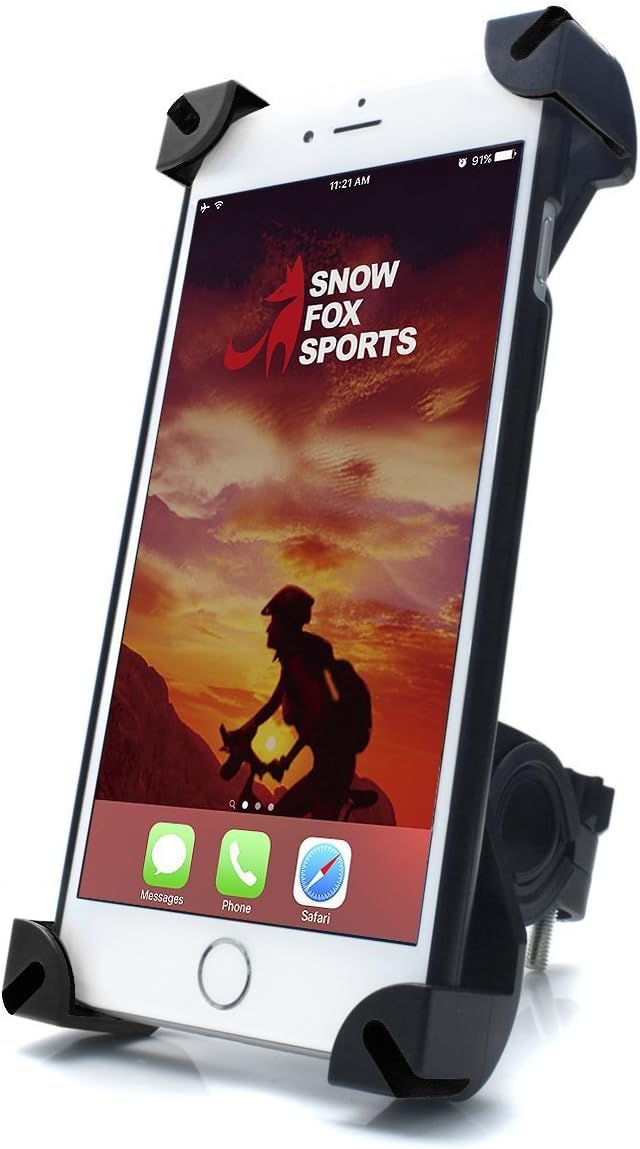 Snow Fox Sports [Upgrade] Bike Phone Holder, Universal Cellphone Holder Bicycle Handlebar 360 Dgree Rotate Smartphone Motorcycle Phone Mount for iPhone Samsung Galaxy Google Nexus LG HTC GPS
