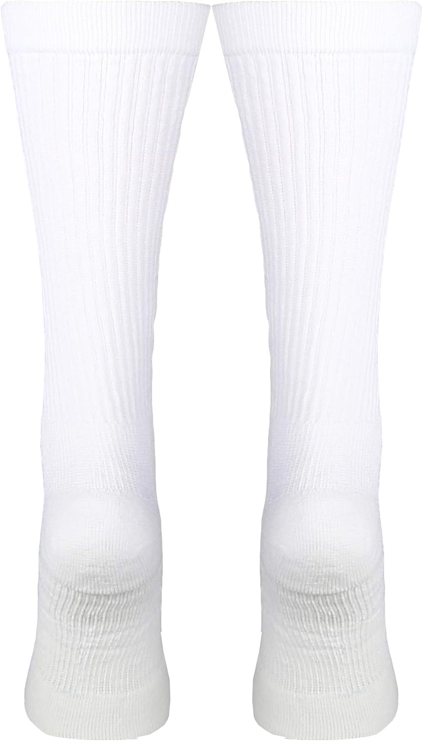 Truform Mid Calf Compression Socks for Men, 15-20 mmHg Medical Support, Crew Length, White, Medium - Image 3
