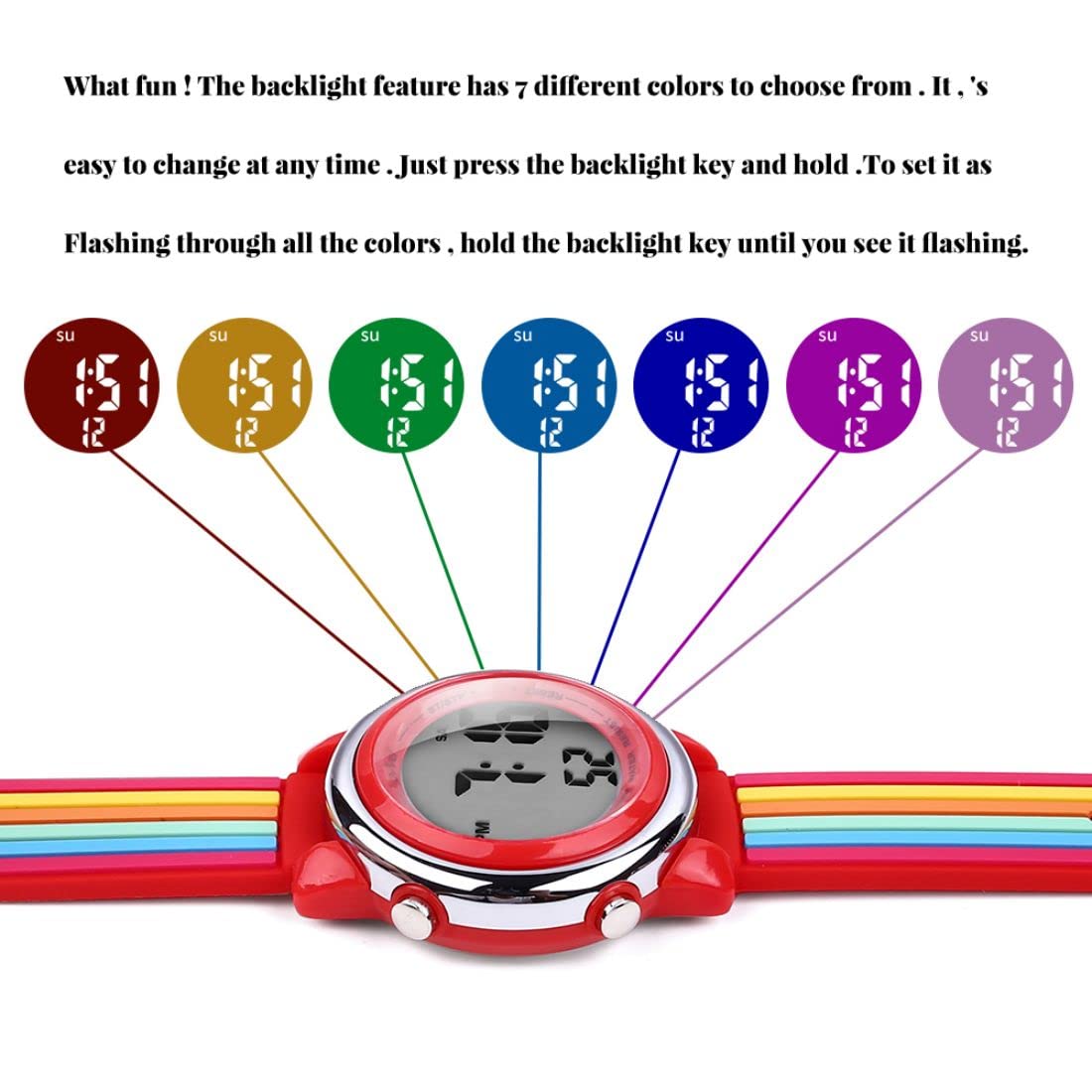 Niñas reloj - Hermoso y lindo niños de dibujos animados reloj digital con profesor maestro maestro